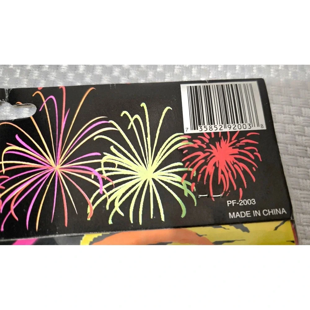 Vintage Happy 2000 Tablecloth 54x72 Fireworks Design MTC Plastic Tablecover